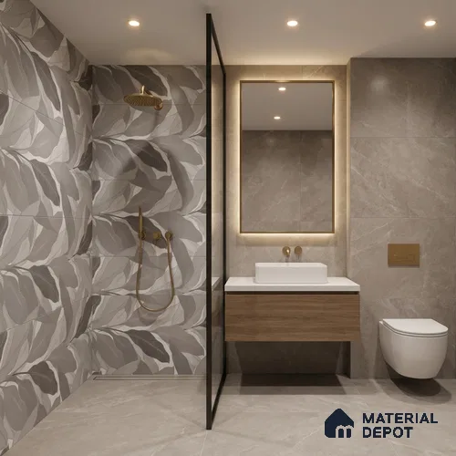 Tropical Wall Tile TL 06216 Fragrant Grey Enigma 4 ft x 2 ft Vitrified Matte Finish - 9 mm | Suitable for Bathroom, Accent/Feature Wall, Dining Area