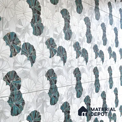 Floral Wall Tile TL 06219 Fragrant Marine Alchemy 4 ft x 2 ft Vitrified Matte Finish - 9 mm | Suitable for Bathroom, Accent/Feature Wall, Foyer