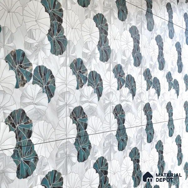 Floral Wall Tile TL 06219 Fragrant Marine Alchemy 4 ft x 2 ft Vitrified Matte Finish - 9 mm | Suitable for Bathroom, Accent/Feature Wall, Foyer