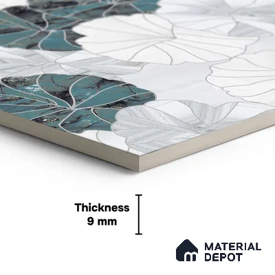 Floral Wall Tile TL 06219 Fragrant Marine Alchemy 4 ft x 2 ft Vitrified Matte Finish - 9 mm | Suitable for Bathroom, Accent/Feature Wall, Foyer