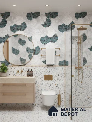 Floral Wall Tile TL 06219 Fragrant Marine Alchemy 4 ft x 2 ft Vitrified Matte Finish - 9 mm | Suitable for Living Room, Bedroom, Bathroom & Kitchen (Sample)