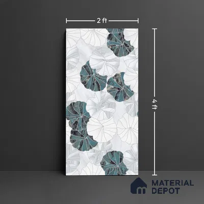Floral Wall Tile TL 06219 Fragrant Marine Alchemy 4 ft x 2 ft Vitrified Matte Finish - 9 mm | Suitable for Bathroom, Accent/Feature Wall, Foyer