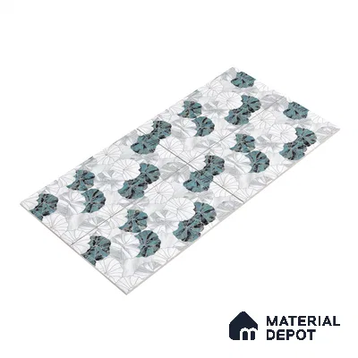 Floral Wall Tile TL 06219 Fragrant Marine Alchemy 4 ft x 2 ft Vitrified Matte Finish - 9 mm | Suitable for Bathroom, Accent/Feature Wall, Foyer