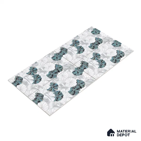 Floral Wall Tile TL 06219 Fragrant Marine Alchemy 4 ft x 2 ft Vitrified Matte Finish - 9 mm | Suitable for Bathroom, Accent/Feature Wall, Foyer