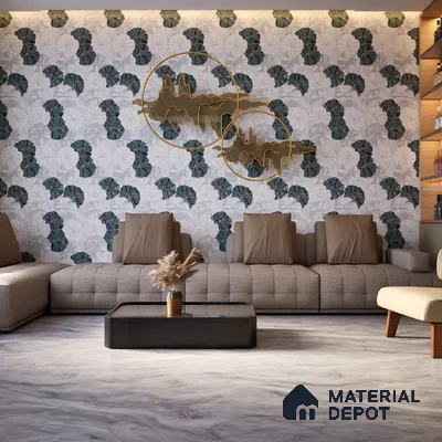 Floral Wall Tile TL 06219 Fragrant Marine Alchemy 4 ft x 2 ft Vitrified Matte Finish - 9 mm | Suitable for Bathroom, Accent/Feature Wall, Foyer
