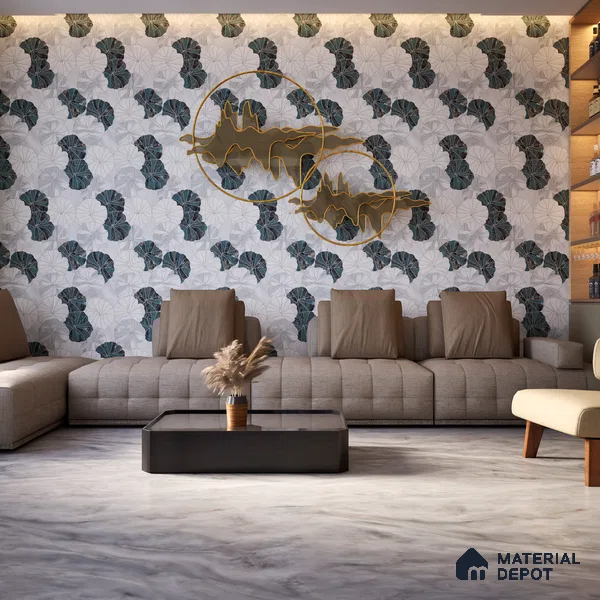 Floral Wall Tile TL 06219 Fragrant Marine Alchemy 4 ft x 2 ft Vitrified Matte Finish - 9 mm | Suitable for Bathroom, Accent/Feature Wall, Foyer