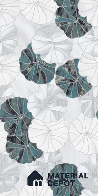 Floral Wall Tile TL 06219 Fragrant Marine Alchemy 4 ft x 2 ft Vitrified Matte Finish - 9 mm | Suitable for Bathroom, Accent/Feature Wall, Foyer