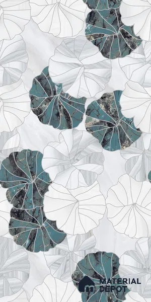 Floral Wall Tile TL 06219 Fragrant Marine Alchemy 4 ft x 2 ft Vitrified Matte Finish - 9 mm | Suitable for Bathroom, Accent/Feature Wall, Foyer