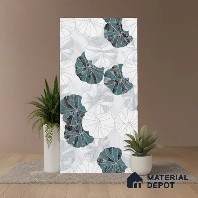 Floral Wall Tile TL 06219 Fragrant Marine Alchemy 4 ft x 2 ft Vitrified Matte Finish - 9 mm | Suitable for Bathroom, Accent/Feature Wall, Foyer
