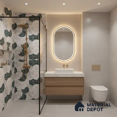 Floral Wall Tile TL 06219 Fragrant Marine Alchemy 4 ft x 2 ft Vitrified Matte Finish - 9 mm | Suitable for Living Room, Bedroom, Bathroom & Kitchen (Sample)