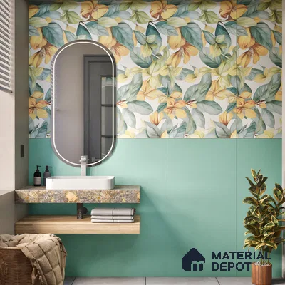 Plain Wall & Floor Tile TL 06220 Powder Blue 4 ft x 2 ft Matte Finish Vitrified Tile - 9 mm | Suitable For Living Room, Hall, Bedroom