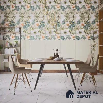 Plain Wall & Floor Tile TL 06221 Wheat Beige 4 ft x 2 ft Matte Finish Vitrified Tile - 9 mm | Suitable For Living Room, Hall, Bedroom