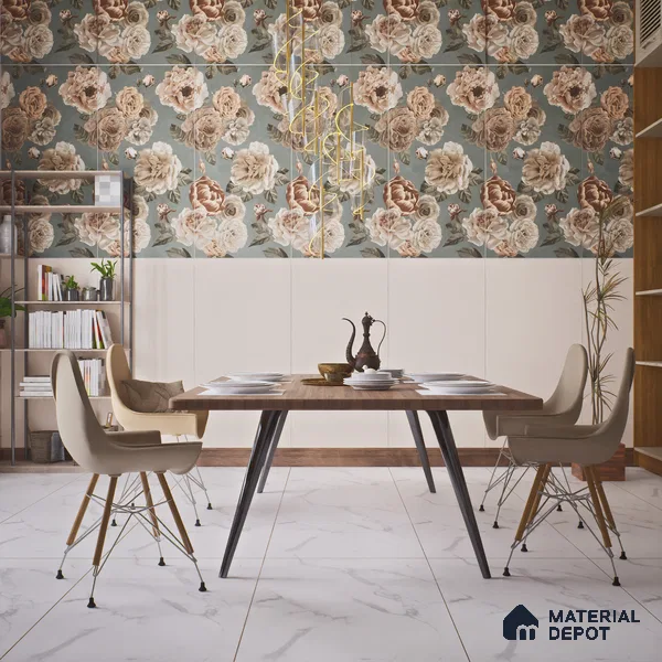 Plain Wall & Floor Tile TL 06222 Almond Cream 4 ft x 2 ft Matte Finish Vitrified Tile - 9 mm | Suitable For Living Room, Hall, Bedroom