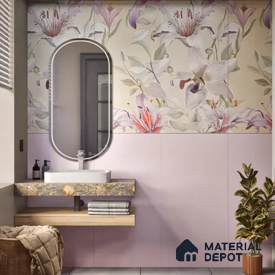 Plain Wall & Floor Tile TL 06223 Lavender 4 ft x 2 ft Matte Finish Vitrified Tile - 9 mm | Suitable For Living Room, Hall, Bedroom