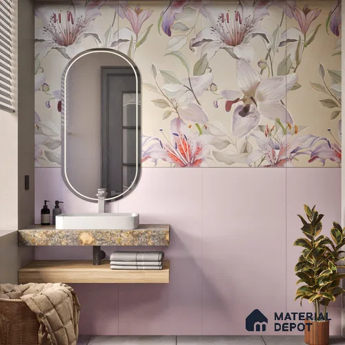 Plain Wall & Floor Tile TL 06223 Lavender 4 ft x 2 ft Matte Finish Vitrified Tile - 9 mm | Suitable For Living Room, Hall, Bedroom