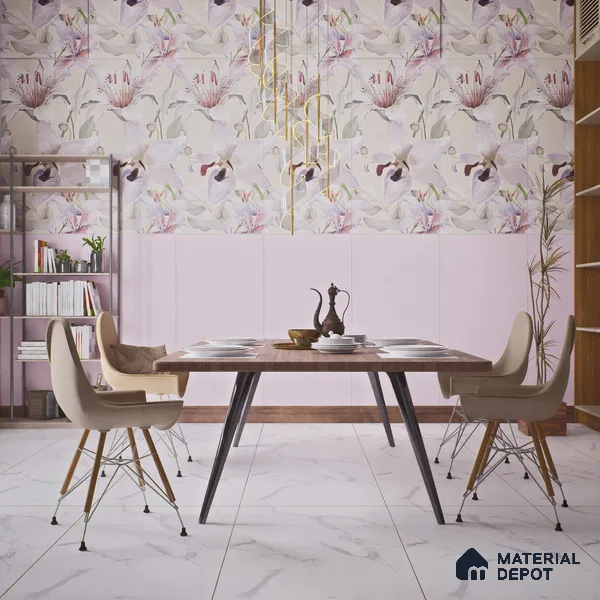 Plain Wall & Floor Tile TL 06223 Lavender 4 ft x 2 ft Matte Finish Vitrified Tile - 9 mm | Suitable For Living Room, Hall, Bedroom