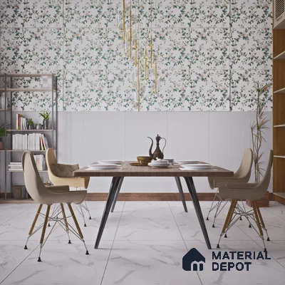 Plain Wall & Floor Tile TL 06224 Dove Grey 4 ft x 2 ft Matte Finish Vitrified Tile - 9 mm | Suitable For Living Room, Hall, Bedroom