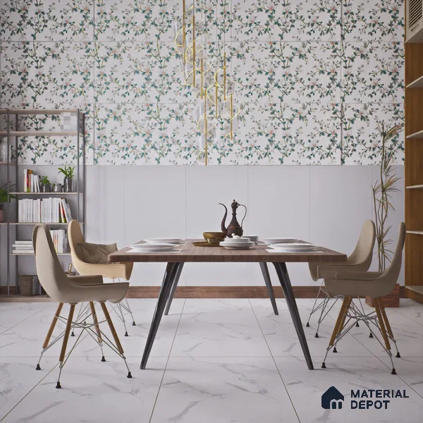 Plain Wall & Floor Tile TL 06224 Dove Grey 4 ft x 2 ft Matte Finish Vitrified Tile - 9 mm | Suitable For Living Room, Hall, Bedroom