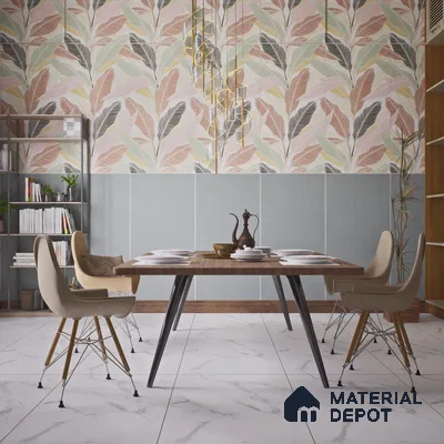Plain Wall & Floor Tile TL 06225 Mist Grey 4 ft x 2 ft Matte Finish Vitrified Tile - 9 mm | Suitable For Living Room, Hall, Bedroom
