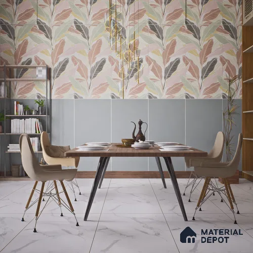Plain Wall & Floor Tile TL 06225 Mist Grey 4 ft x 2 ft Matte Finish Vitrified Tile - 9 mm | Suitable For Living Room, Hall, Bedroom