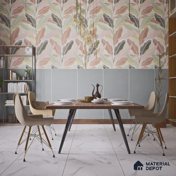 Plain Wall & Floor Tile TL 06225 Mist Grey 4 ft x 2 ft Matte Finish Vitrified Tile - 9 mm | Suitable For Living Room, Hall, Bedroom