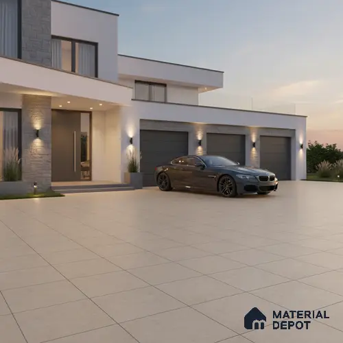 Budget Friendly Cement Look Value for Money Parking Latte Dune Floor Tile 16 x 16 inch | TL 06247 B | Vitrified Matte Finish Tile - 12 mm | Suitable For Parking, Outdoor, Balcony & Terrace | Pattern Alignment May Vary | 2-3 mm Spacer is Mandatory