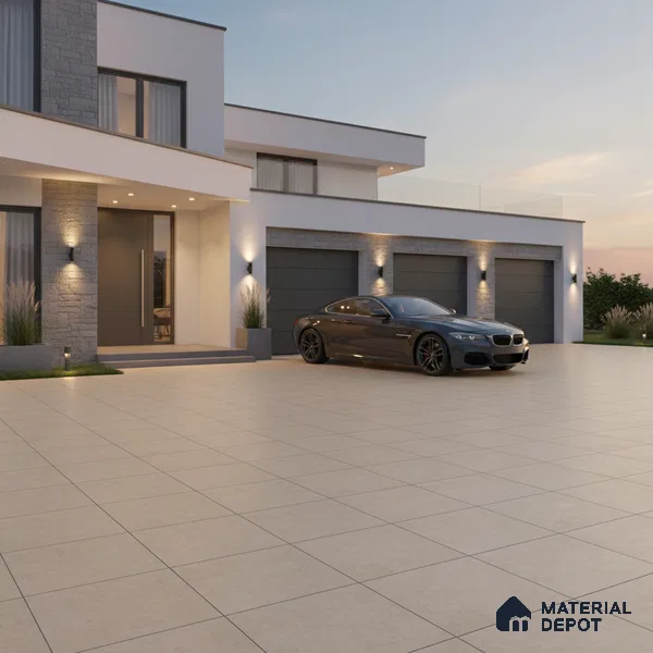 Budget Friendly Cement Look Value for Money Parking Latte Dune Floor Tile 16 x 16 inch | TL 06247 B | Vitrified Matte Finish Tile - 12 mm | Suitable For Parking, Bathroom, Balcony & Terrace | Pattern Alignment May Vary | 2-3 mm Spacer is Mandatory