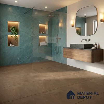 Budget Friendly Cement Look Value for Money Parking Urban Slate Floor Tile 16 x 16 inch | TL 06247 C | Vitrified Matte Finish Tile - 12 mm | Suitable For Parking, Bathroom, Balcony & Terrace | Pattern Alignment May Vary | 2-3 mm Spacer is Mandatory