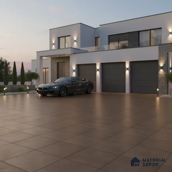 Budget Friendly Cement Look Value for Money Parking Urban Slate Floor Tile 16 x 16 inch | TL 06247 C | Vitrified Matte Finish Tile - 12 mm | Suitable For Parking, Bathroom, Balcony & Terrace | Pattern Alignment May Vary | 2-3 mm Spacer is Mandatory