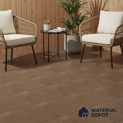 Budget Friendly Cement Look Value for Money Parking Urban Slate Floor Tile 16 x 16 inch | TL 06247 C | Vitrified Matte Finish Tile - 12 mm | Suitable For Parking, Bathroom, Balcony & Terrace | Pattern Alignment May Vary | 2-3 mm Spacer is Mandatory