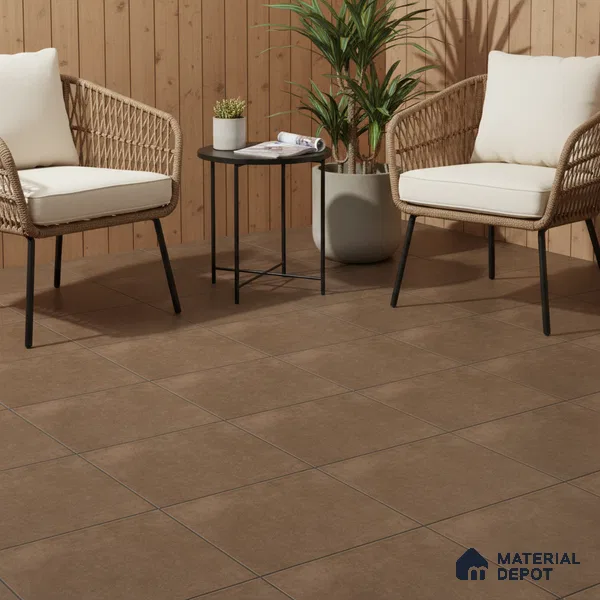 Budget Friendly Cement Look Value for Money Parking Urban Slate Floor Tile 16 x 16 inch | TL 06247 C | Vitrified Matte Finish Tile - 12 mm | Suitable For Parking, Bathroom, Balcony & Terrace | Pattern Alignment May Vary | 2-3 mm Spacer is Mandatory