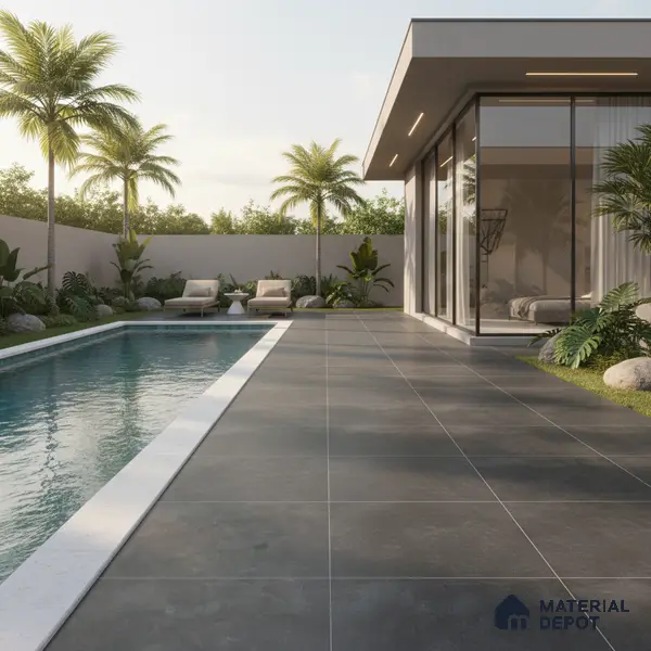 Budget Friendly Cement Look Value for Money Parking Obsidra Floor Tile 16 x 16 inch | TL 06247 | Vitrified Matte Finish Tile - 12 mm | Suitable For Parking, Outdoor, Balcony & Terrace | Pattern Alignment May Vary | 2-3 mm Spacer is Mandatory