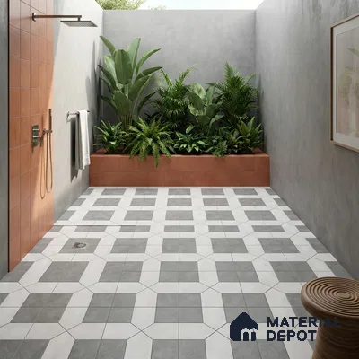 Budget Friendly Stone Look Value for Money Parking Obsidian Floor Tile 16 x 16 inch | TL 06249 B | Vitrified Matte Finish Tile - 12 mm | Perfect For Parking, Outdoor, Bathroom | Pattern Alignment May Vary | 2-3 mm Spacer is Mandatory