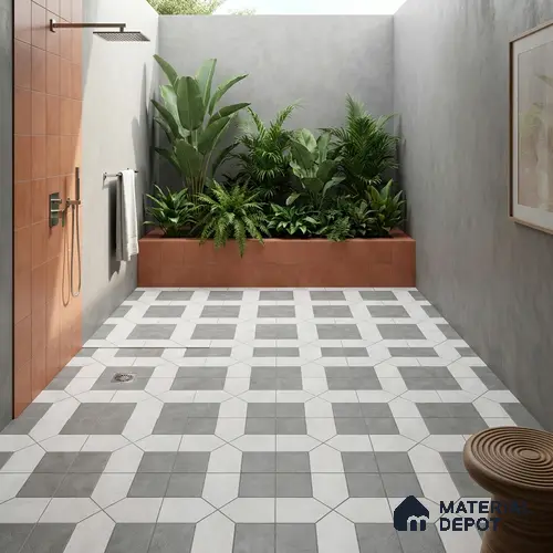 Budget Friendly Stone Look Value for Money Parking Obsidian Floor Tile 16 x 16 inch | TL 06249 B | Vitrified Matte Finish Tile - 12 mm | Perfect For Parking,Outdoor,Balcony & Terrace | Pattern Alignment May Vary | 2-3 mm Spacer is Mandatory