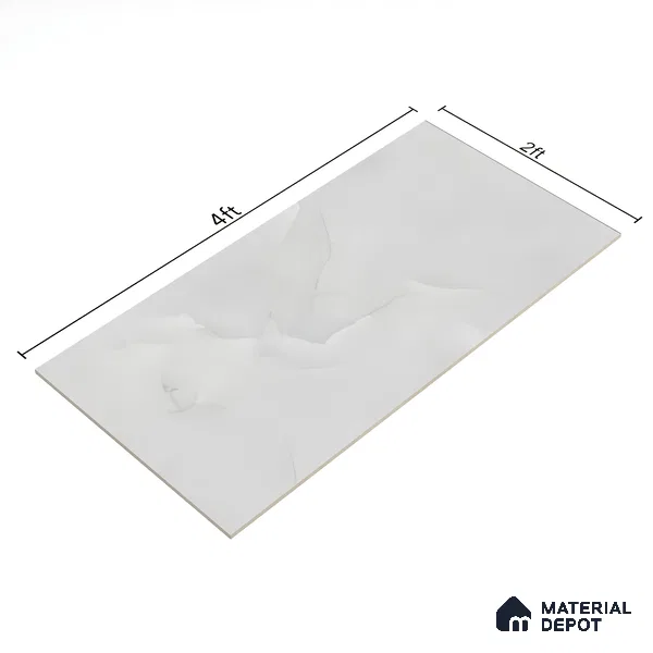 Marble Endless Carrara Wall & Floor Tile TL 06262 Off-White 4 ft x 2 ft Matte Finish Vitrified Tile - 9 mm | 4 Random Designs | Suitable For Living Room, Bedroom, Kitchen