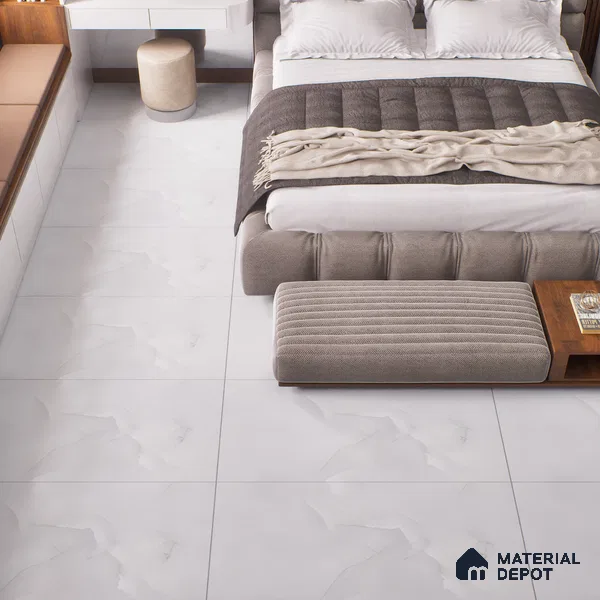Marble Endless Carrara Wall & Floor Tile TL 06262 Off-White 4 ft x 2 ft Matte Finish Vitrified Tile - 9 mm | 4 Random Designs | Suitable For Living Room, Bedroom, Kitchen