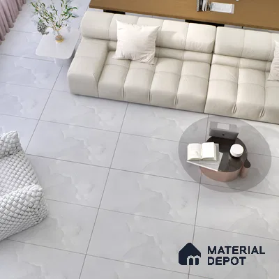Marble Endless Carrara Wall & Floor Tile TL 06262 Off-White 4 ft x 2 ft Matte Finish Vitrified Tile - 9 mm | 4 Random Designs | Suitable For Living Room, Bedroom, Kitchen