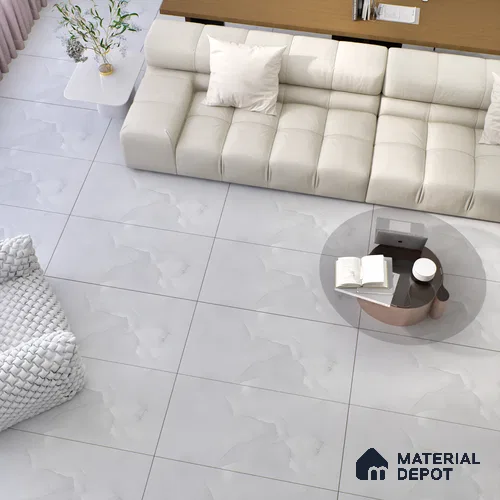 Marble Endless Carrara Wall & Floor Tile TL 06262 Off-White 4 ft x 2 ft Matte Finish Vitrified Tile - 9 mm | 4 Random Designs | Suitable For Living Room, Bedroom, Kitchen