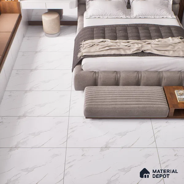 Marble Endless Bianco Lasa Wall & Floor Tile TL 06265 Off-White 4 ft x 2 ft Matte Finish Vitrified Tile - 9 mm | 6 Random Designs | Suitable For Living Room, Bedroom, Kitchen