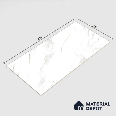 Marble Endless Bianco Lasa Wall & Floor Tile TL 06265 Off-White 4 ft x 2 ft Matte Finish Vitrified Tile - 9 mm | 6 Random Designs | Suitable For Living Room, Bedroom, Kitchen
