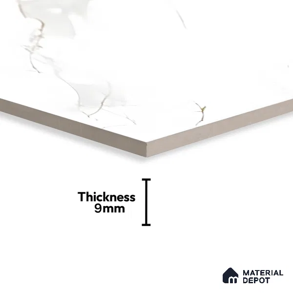 Marble Endless Bianco Lasa Wall & Floor Tile TL 06265 Off-White 4 ft x 2 ft Matte Finish Vitrified Tile - 9 mm | 6 Random Designs | Suitable For Living Room, Bedroom, Kitchen