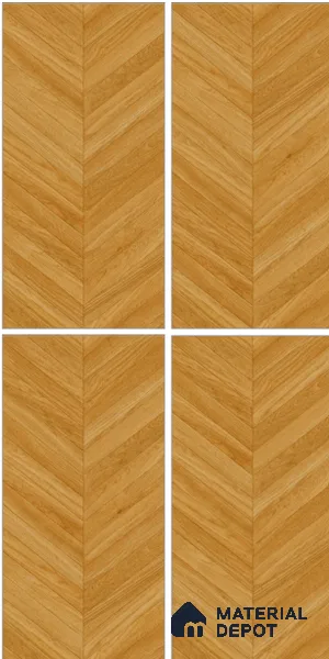 Wood Floor & Wall Tile TL 06267 B Herringbone Golden Oak 4 ft x 2 ft Vitrified Matte Finish - 9 mm (Random Design 4) | Suitable for Living Room, Bedroom, Bathroom & Kitchen