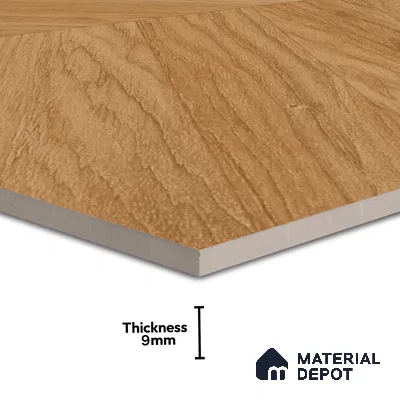 Wood Floor & Wall Tile TL 06267 C Herringbone Rustic Oak 4 ft x 2 ft Vitrified Matte Finish - 9 mm (Random Design 4) | Suitable for Living Room, Bedroom, Bathroom & Kitchen