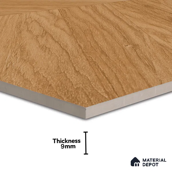 Wood Floor & Wall Tile TL 06267 C Herringbone Rustic Oak 4 ft x 2 ft Vitrified Matte Finish - 9 mm (Random Design 4) | Suitable for Living Room, Bedroom, Bathroom & Kitchen