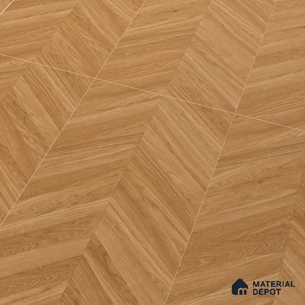 Wood Floor & Wall Tile TL 06267 C Herringbone Rustic Oak 4 ft x 2 ft Vitrified Matte Finish - 9 mm (Random Design 4) | Suitable for Living Room, Bedroom, Bathroom & Kitchen