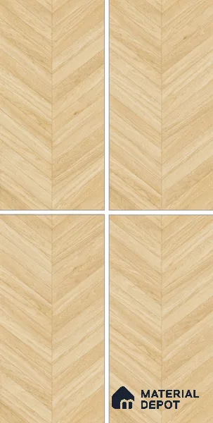Wood Floor & Wall Tile TL 06267 D Herringbone Pinewood Charm 4 ft x 2 ft Vitrified Matte Finish - 9 mm (Random Design 4) | Suitable for Living Room, Bedroom, Bathroom & Kitchen