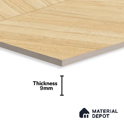 Wood Floor & Wall Tile TL 06267 D Herringbone Pinewood Charm 4 ft x 2 ft Vitrified Matte Finish - 9 mm (Random Design 4) | Suitable for Living Room, Bedroom, Bathroom & Kitchen