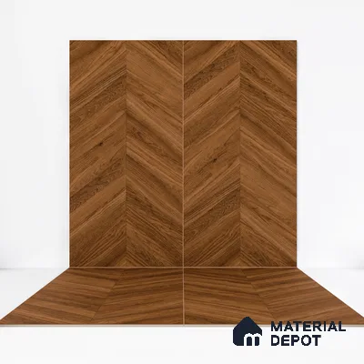 Wood Floor & Wall Tile TL 06267 Herringbone Midnight Oak 4 ft x 2 ft Vitrified Matte Finish - 9 mm (Random Design 4) | Suitable for Living Room, Bedroom, Bathroom & Kitchen