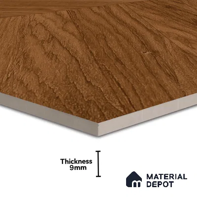 Wood Floor & Wall Tile TL 06267 Herringbone Midnight Oak 4 ft x 2 ft Vitrified Matte Finish - 9 mm (Random Design 4) | Suitable for Living Room, Bedroom, Bathroom & Kitchen