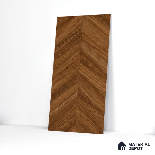Wood Floor & Wall Tile TL 06267 Herringbone Midnight Oak 4 ft x 2 ft Vitrified Matte Finish - 9 mm (Random Design 4) | Suitable for Living Room, Bedroom, Bathroom & Kitchen